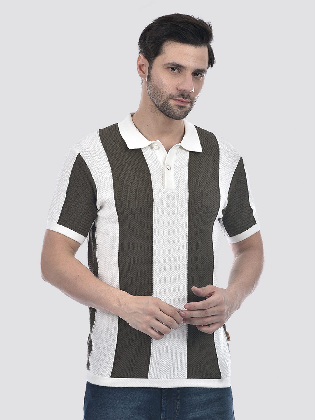 Numero Uno Men Striped Polo T-Shirt
